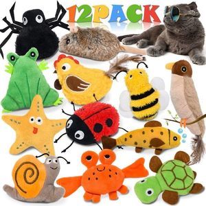 Catnip Toys for Indoor Cats, 12 Pack Crinkle Interactive Cat Toy